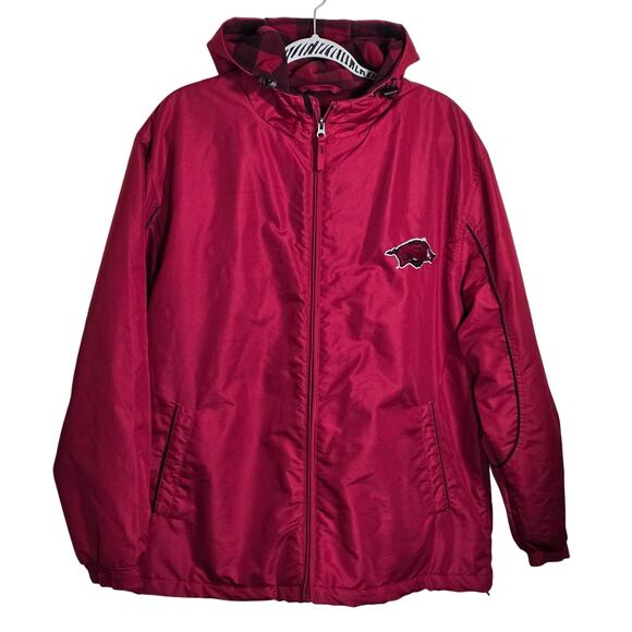 Crable All American Other - Vintage Arkansas Razorback Full Zip Puffer Jacket NCAA Crable Flannel Lined Med